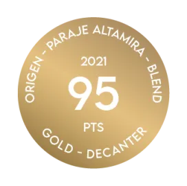 Medalla recibida por el Terrazas de los Andes Origen Malbec y Cabernet Sauvignon de Paraje Altamira 2021 por parte de Decanter, quien otorgó 95 puntos a nuestro destacado vino tinto de altura proveniente de Mendoza, Argentina