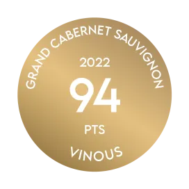 Award medal of Terrazas de los Andes Grand Cabernet Sauvignon 2022 from Vinous 94 points for our outstanding red high-altitude wine from Mendoza Argentina
