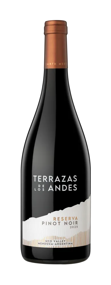 Botella de Terrazas de los Andes Reserva Pinot Noir 2025, vino tinto de altura y de montaña, proveniente de Mendoza, Argentina
