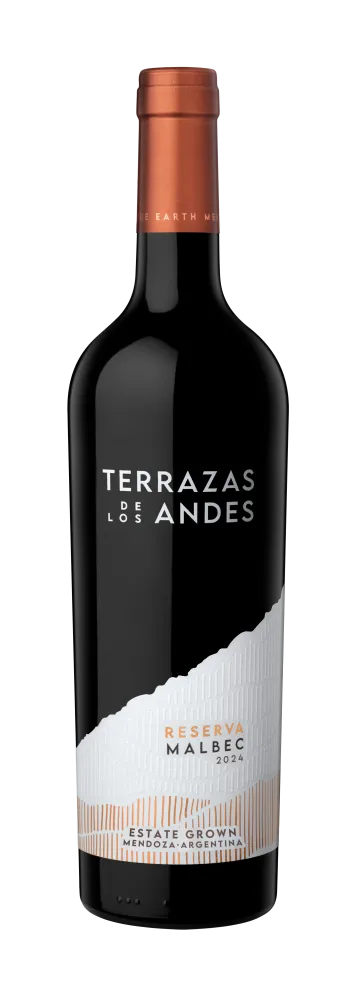 Bottle of Terrazas de los Andes Reserva Malbec 2024 high altitude red mountain wine from Mendoza, Argentina