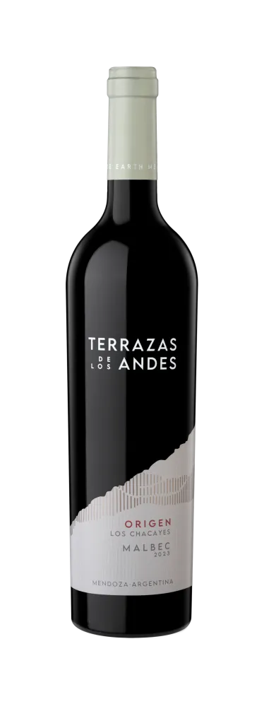 Botella de Terrazas de los Andes Origen Chacayes 2023, vino tinto de altura y de montaña, proveniente de Mendoza, Argentina