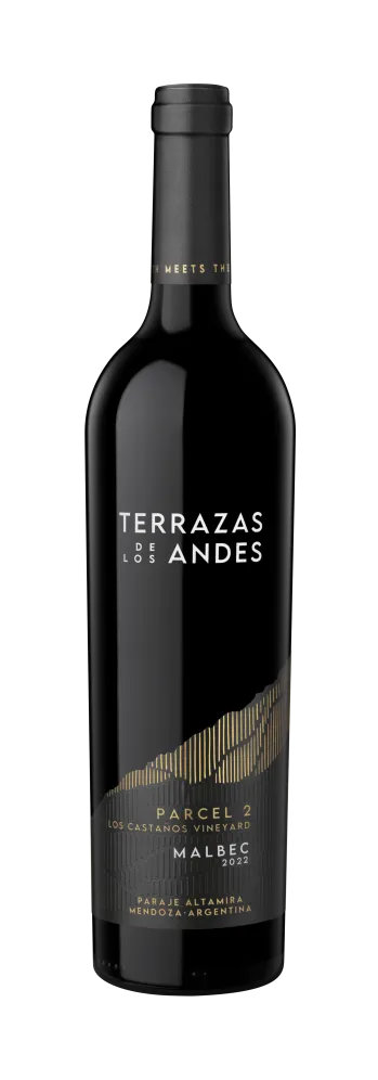 Botella de Terrazas de los Andes Parcel Los Castaños 2022, vino tinto de altura y de montaña, proveniente de Mendoza, Argentina