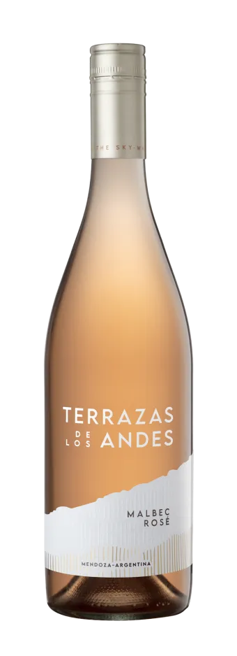 Botella de Terrazas de los Andes Reserva Malbec Rosé 2023, vino tinto de altura y de montaña, proveniente de Mendoza, Argentina