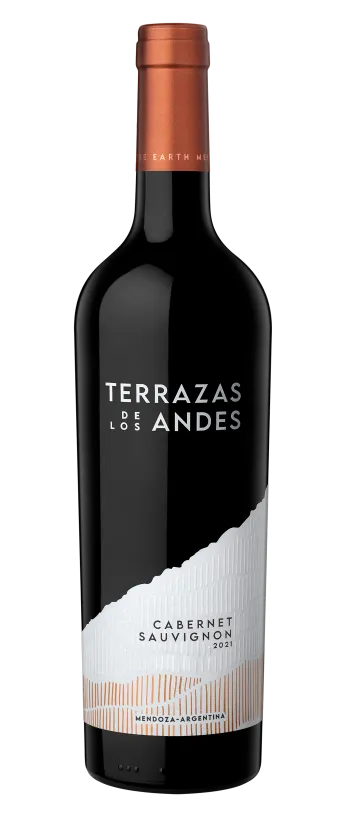 Bottle of Terrazas de los Andes Cabernet Sauvignon 2021 high altitude red mountain wine from Mendoza, Argentina